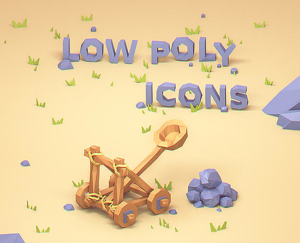 615x500 Low Poly Rpg Icon Set