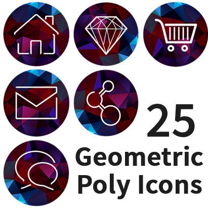 411x411 Poly Geometric Round Minimal Icon Set