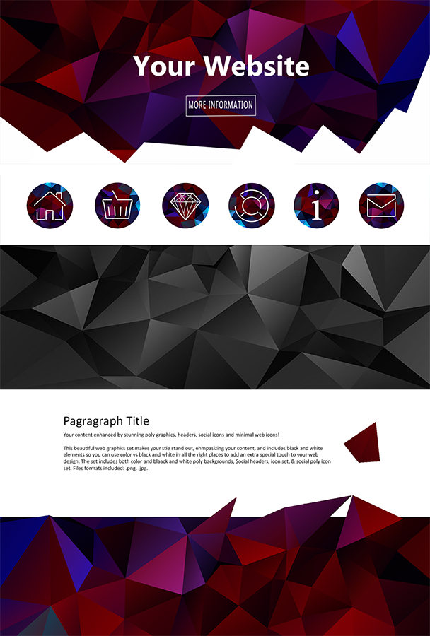 608x900 Poly Geometric Web Design Graphics Kit
