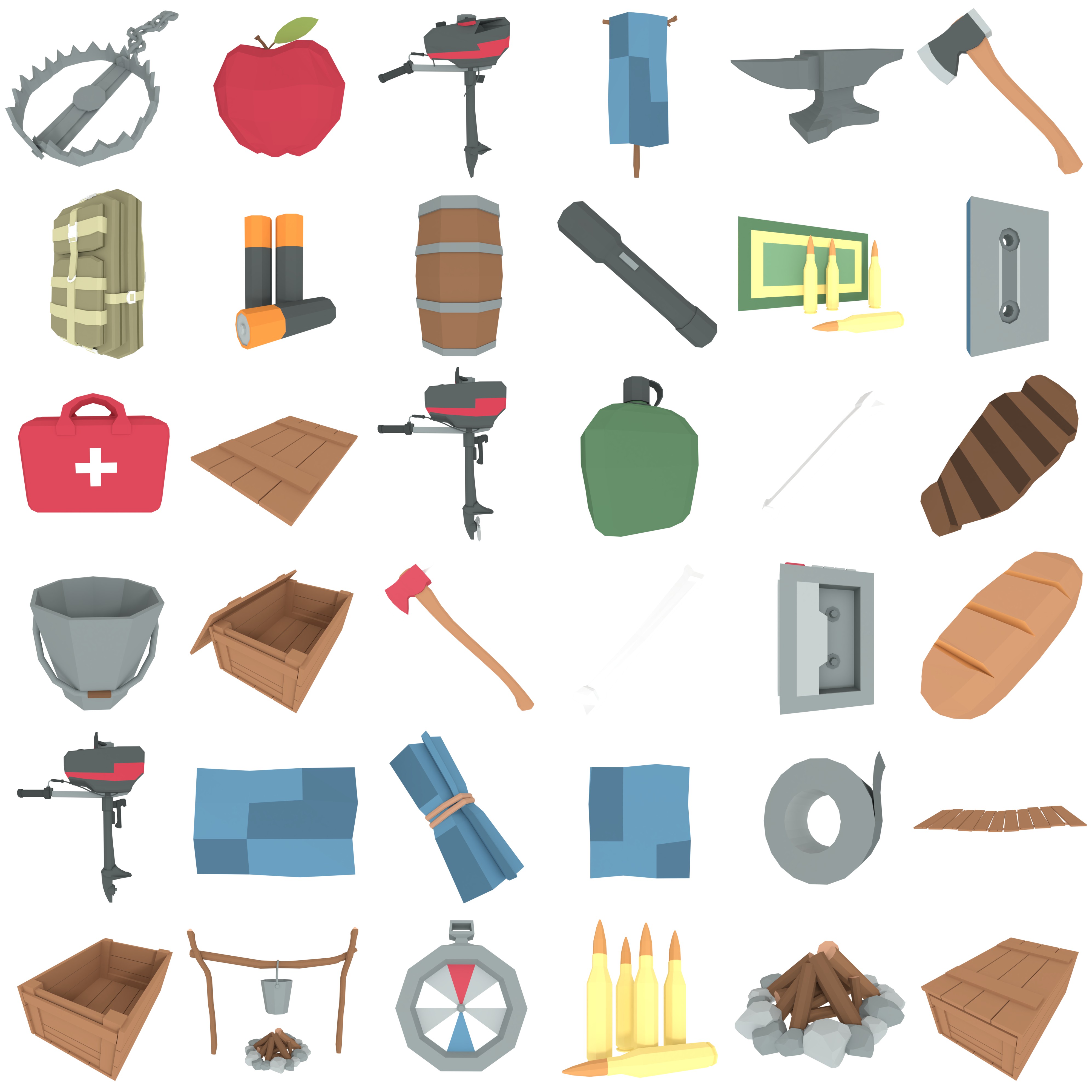 3988x3988 Ultimate Low Poly Survival Icons