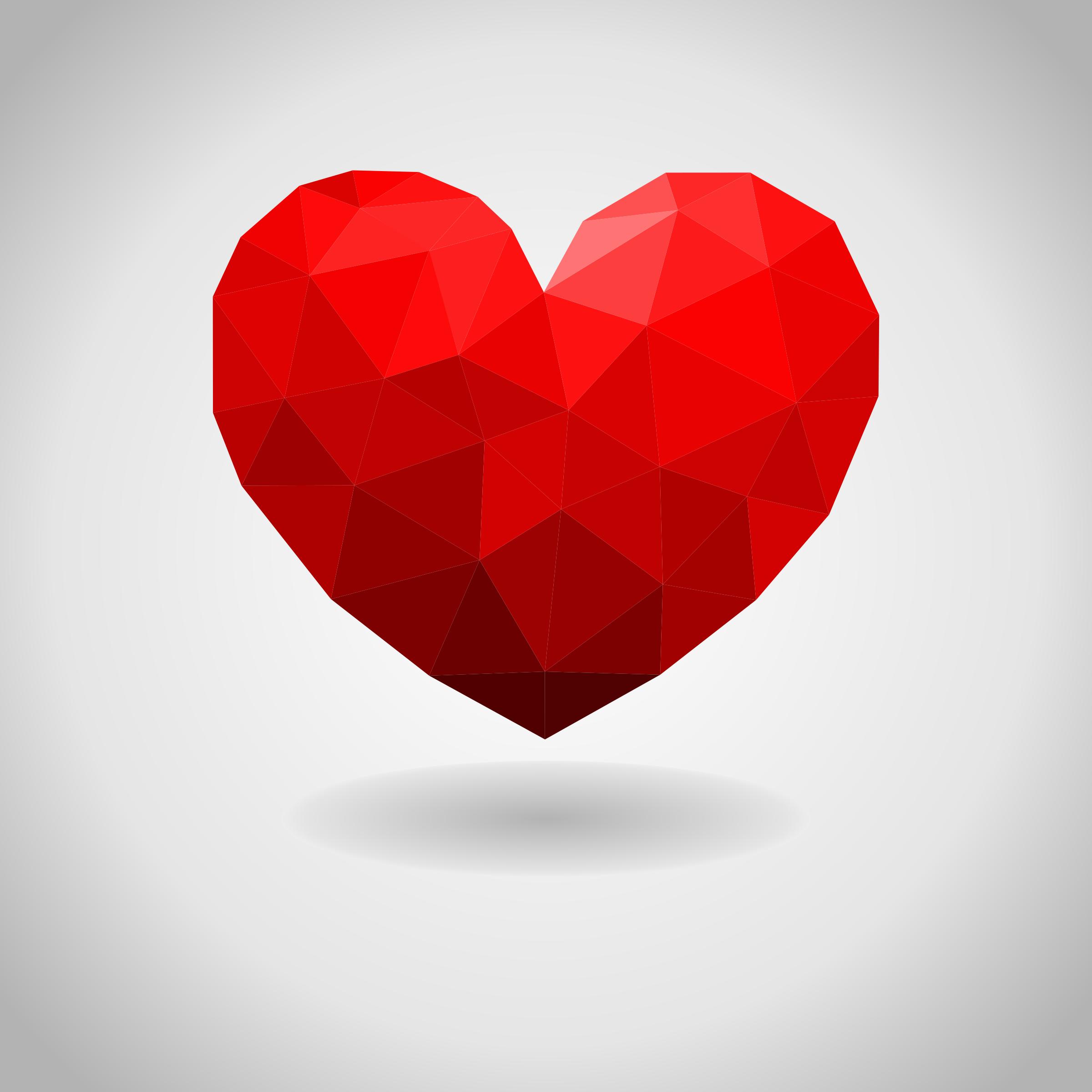 2400x2400 Heart Low Poly Icons Png