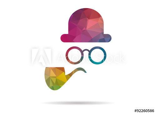 500x366 Low Poly Icon Colorful Man Smoking Pipe