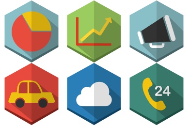 390x260 Long Shadow Polygon Iconset