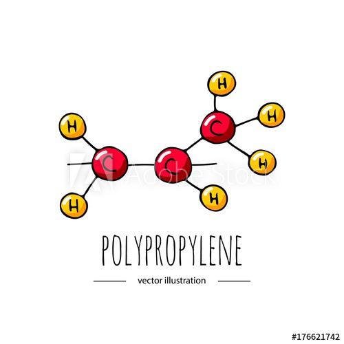 500x500 Hand Drawn Doodle Polypropylene Chemical Formula Icon Vector