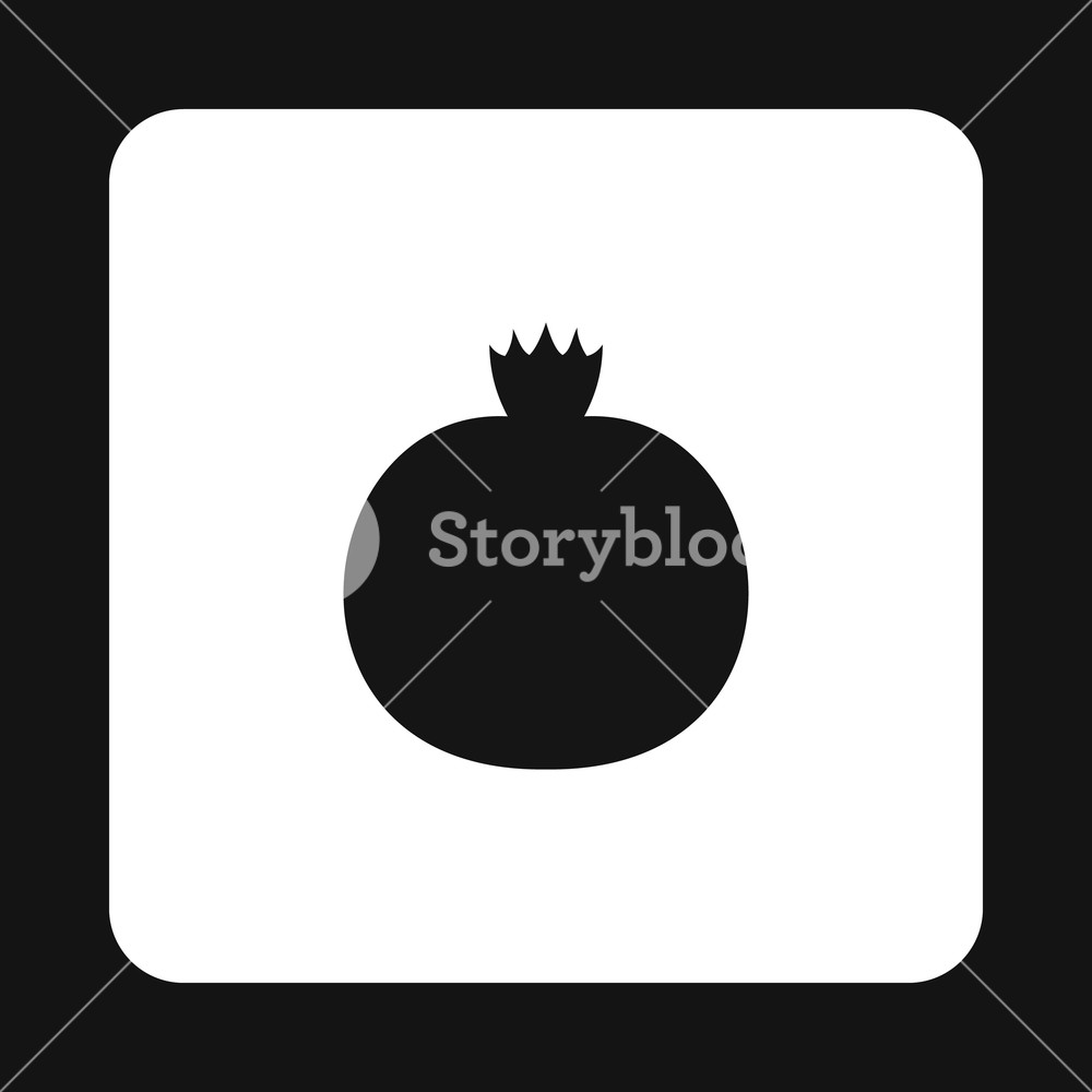 1000x1000 Pomegranate Icon In Simple Style Isolated On White Background