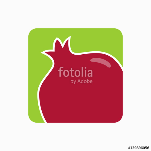 500x500 Pomegranate Icon Simple Flat Vector Illustration Fresh