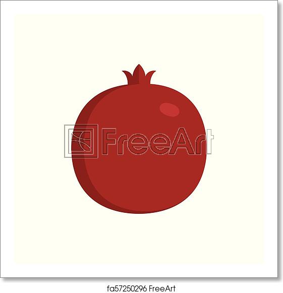 561x581 Free Art Print Of Pomegranate Icon In Flat Design Pomegranate