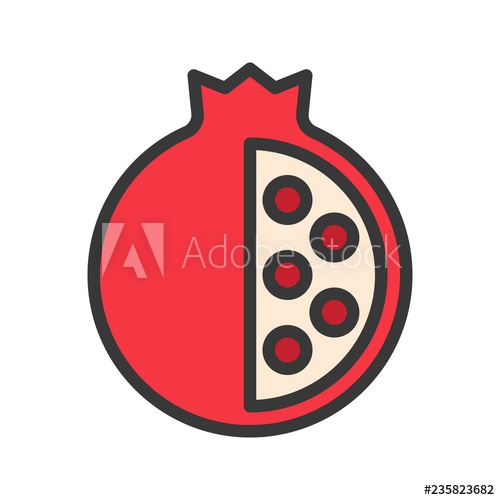 500x500 Pomegranate Icon Christmas Food Related Set Editable Outline