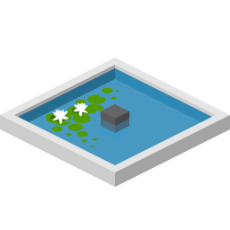 256x256 Pond Icon Of Flat Style