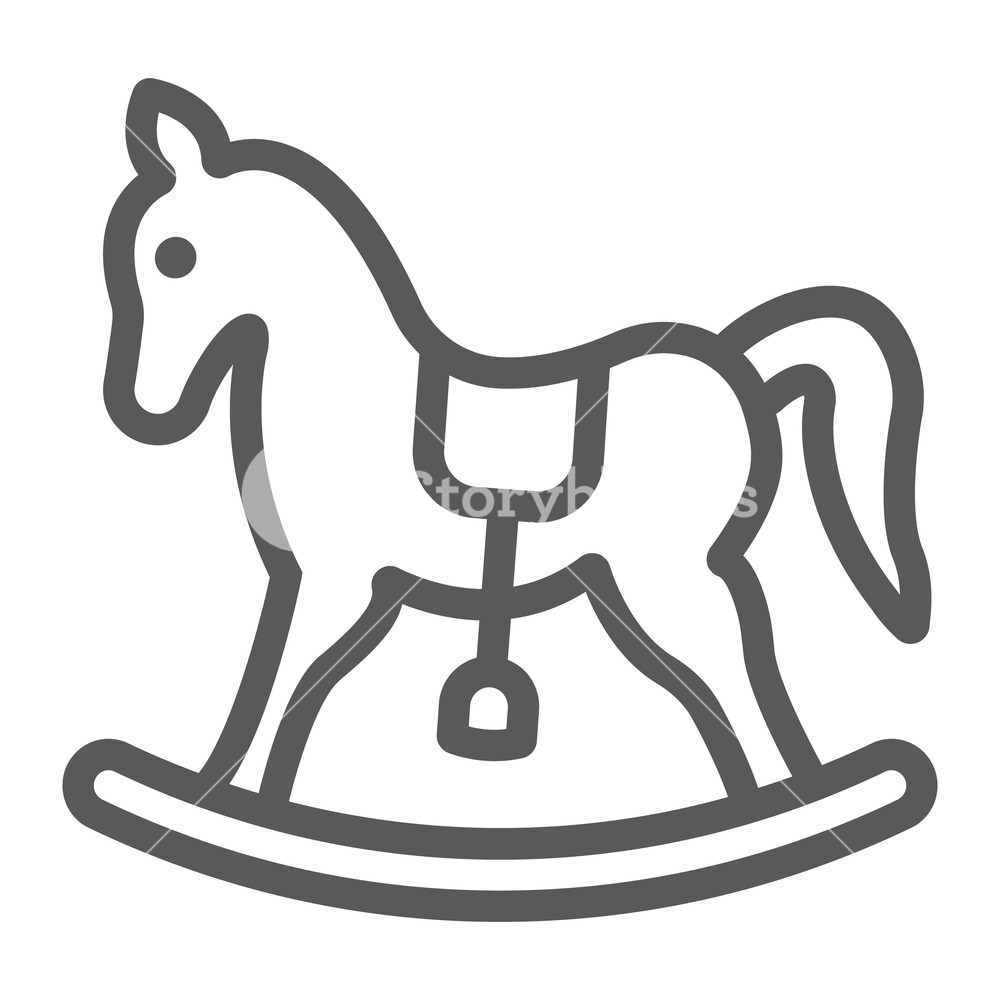 Rocking Horse Line Icon, Baby And Toy, Pony Sign, Vector Graphics 1000x1000 Rocking Horse Line Icon, Baby And Toy, Pony Sign, Vector Graphics