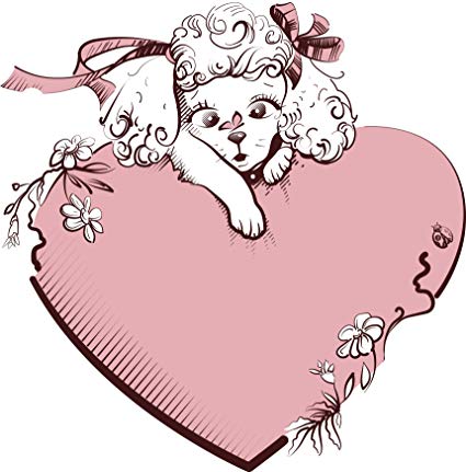 425x431 Pretty Girly Poodle Puppy Dog Pink Heart Cartoon Icon