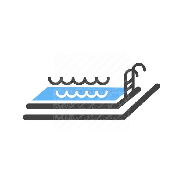 600x600 Swimming Pool Blue Black Icon