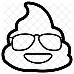 256x256 Sunglasses Poop Emoji Icon Of Line Style
