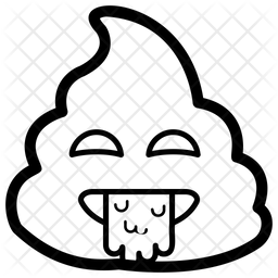 256x256 Tongue Out Poop Emoji Icon Of Line Style