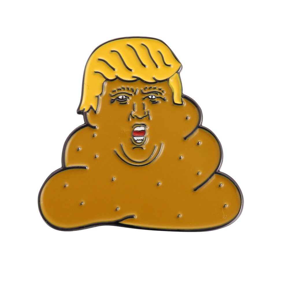 1000x1000 Donald Trump Poop Emoji Funny Lapel Pns In Pins Badges