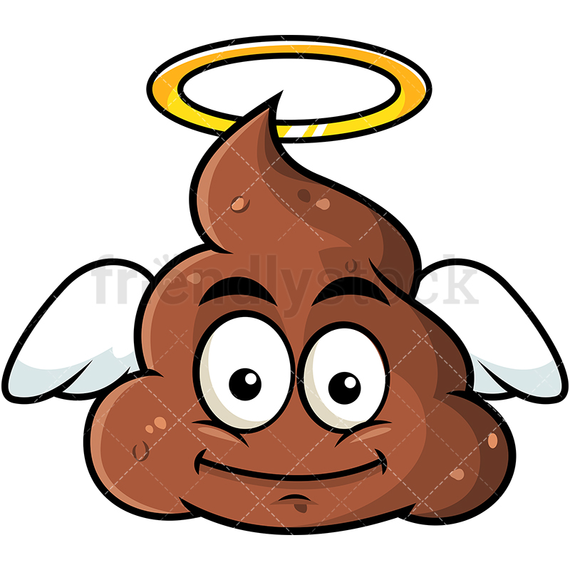 800x800 Winged Angel Poop Emoji Cartoon Vector Clipart