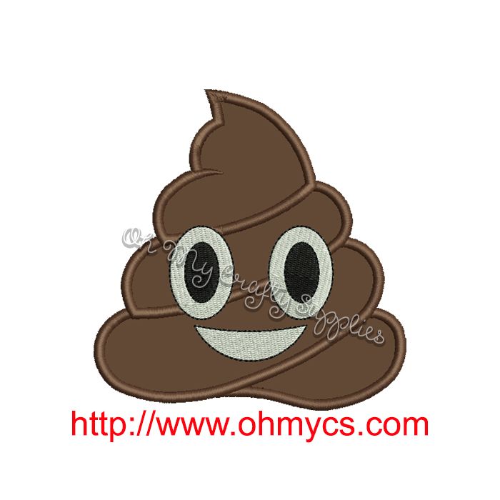 Poop Emoji Applique Design 700x700 Poop Emoji Applique Design