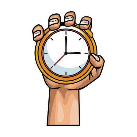 450x450 Hand With Pocket Clock Pop Art Icon Vector Illustration, Graphic