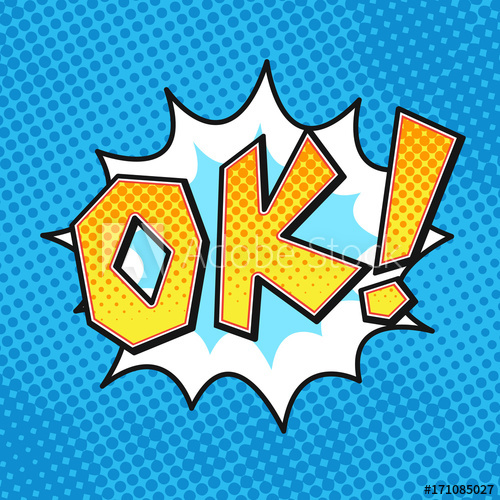 500x500 Ok Comics Pop Art Icon Social Media Ok Word Bubble