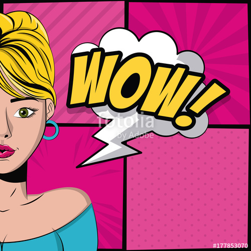 500x500 Woman Pop Art Icon Vector Illustration Graphic Design Stock Image