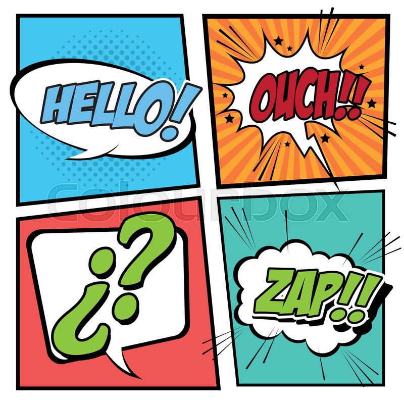800x800 Bubble Pop Art Icon Set Comic Stock Vector Colourbox