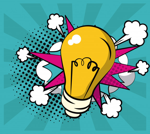 626x560 Bulb Pop Art Icon Vector Premium Download