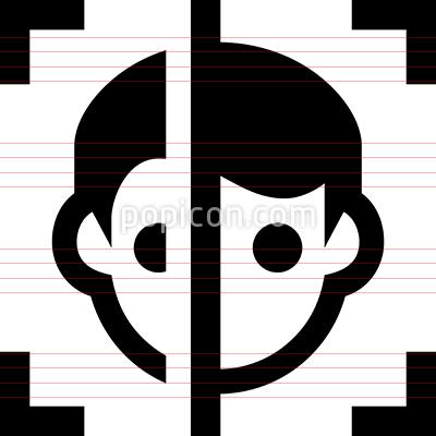 400x400 Facial Recognition Scan Vector Icon