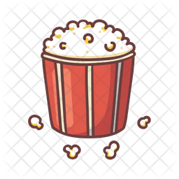 256x256 Popcorn Icon Of Colored Outline Style