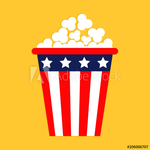 500x500 Popcorn Icon Cinema Icon In Flat Design Style American Flag