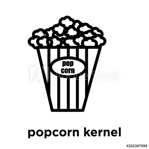 500x500 Popcorn Kernel Icon Isolated On White Background