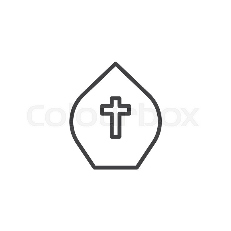 800x800 Pope Hat Outline Icon Linear Style Stock Vector Colourbox