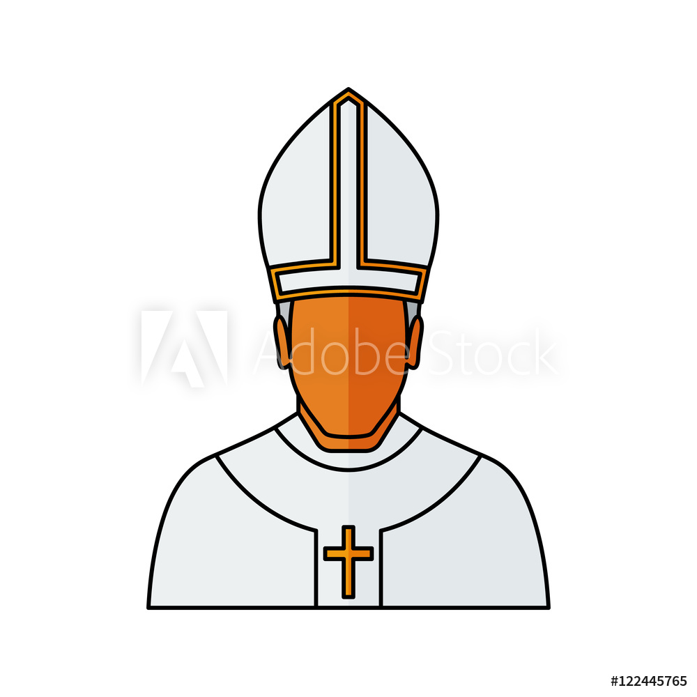 1000x1000 Fotografie, Obraz Pope Vector Illustration Religion Icon