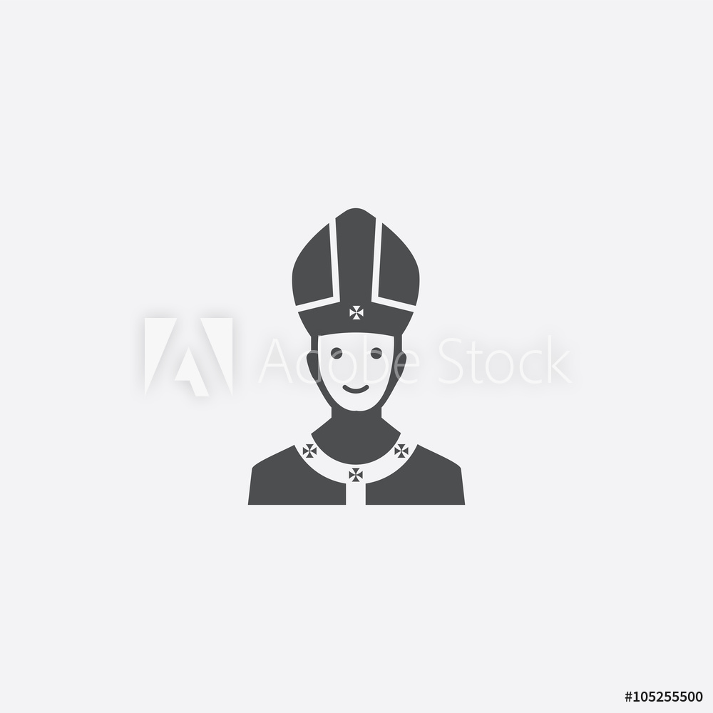 1000x1000 Photo Art Print Pope Icon On White Background Europosters