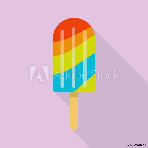 500x500 Colorful Popsicle Icon Flat Illustration Of Colorful Popsicle