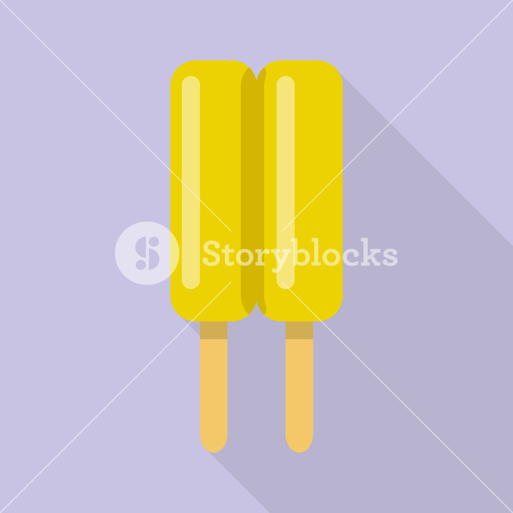 1000x1000 Double Wood Stick Popsicle Icon Flat Illustration Of Double Wood