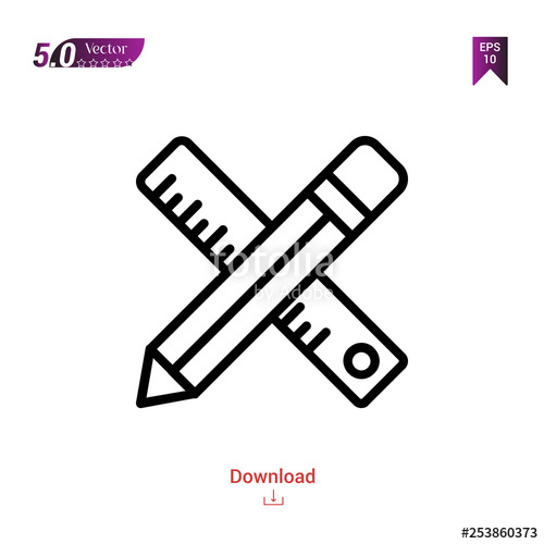 500x500 Outline Drawing Icon Isolated On White Background Popular Icons