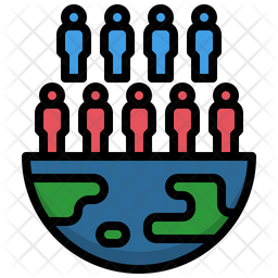 256x256 Population Icon Of Colored Outline Style
