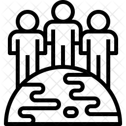 256x256 World Population Icon Of Line Style