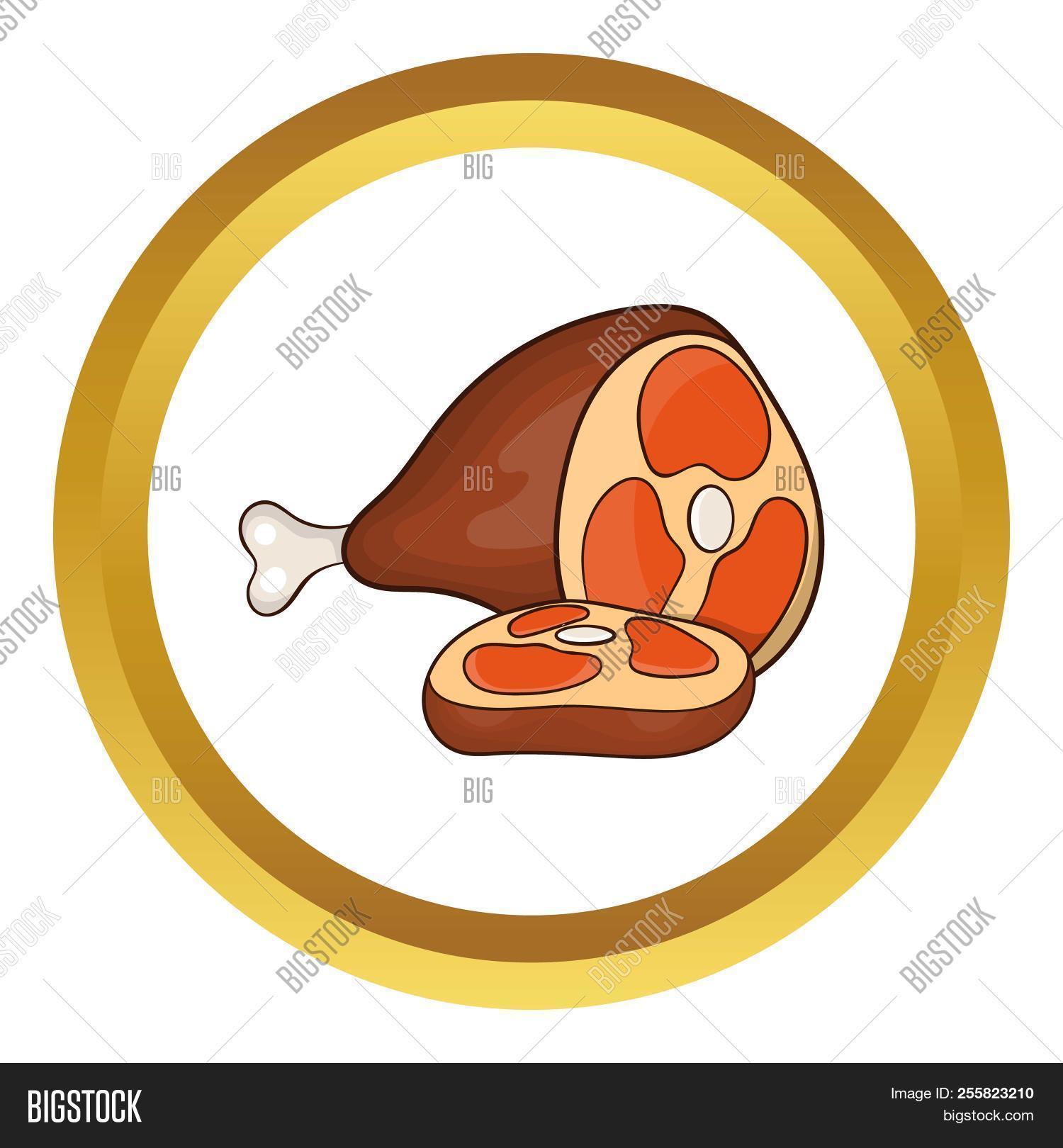 Appetizing Meat Pork Icon In Golden Circle Cartoon Image 1500x1620 Appetizing Meat Pork Icon In Golden Circle Cartoon Image