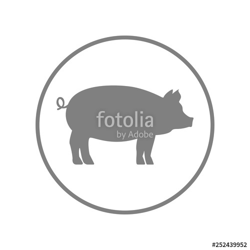 Pork Symbol Pig Silhouette In Circle Vector Icon Stock Image 500x500 Pork Symbol Pig Silhouette In Circle Vector Icon Stock Image
