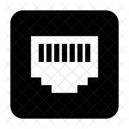 256x256 Ethernet Port Icon Of Glyph Style