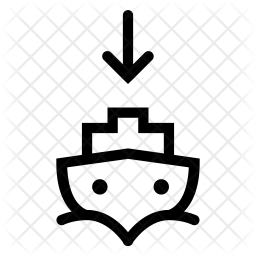 256x256 Boat Returning To Port Icon Of Line Style