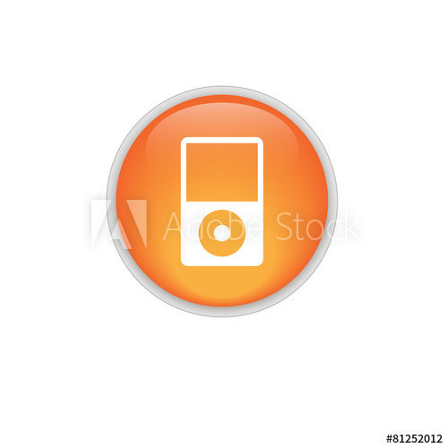 500x500 Portable Media Player Icon Orange Button