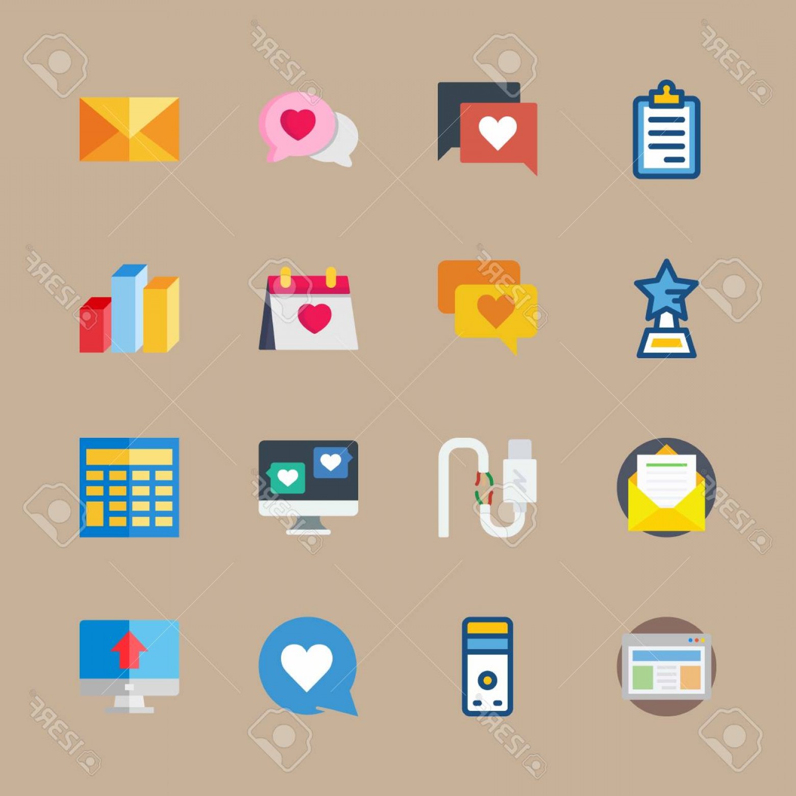1560x1560 Photostock Vector Icon Set About Marketing With Browser Portal