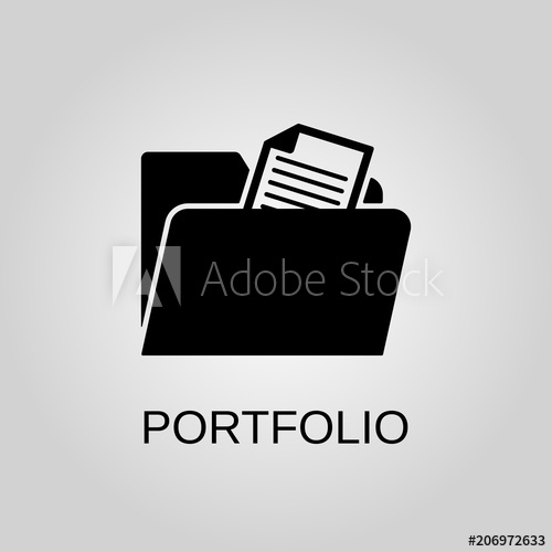 500x500 Portfolio Icon Portfolio Symbol Flat Design Stock