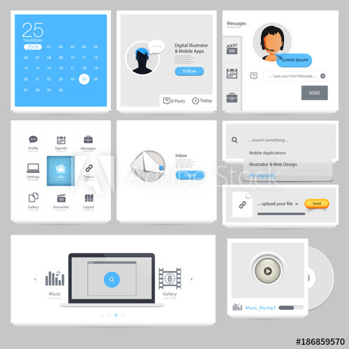 500x500 Infographics Elements Collection Of Colorful Flat Kit Ui