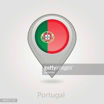416x416 Portugal Flag Pin Map Icon, Vector Illustration Premium Clipart