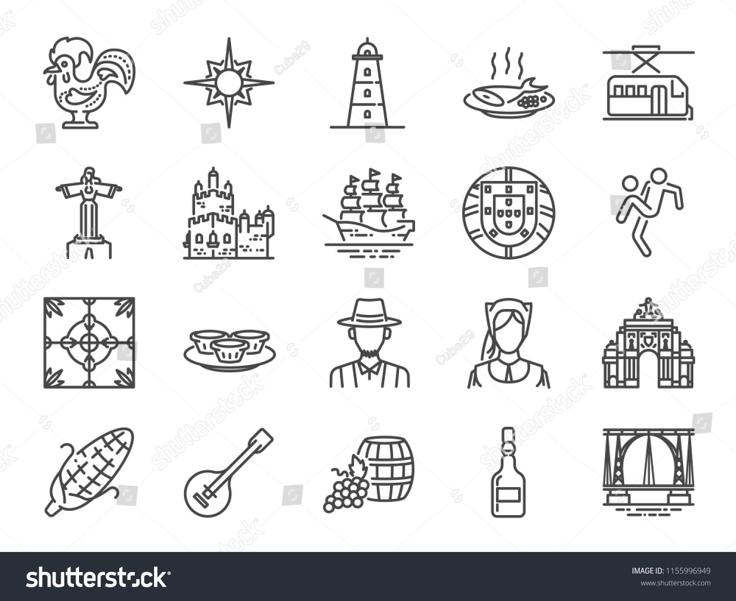 1500x1225 Portugal Icon Set Included Icons As Portuguese, Lisbon, Cristo