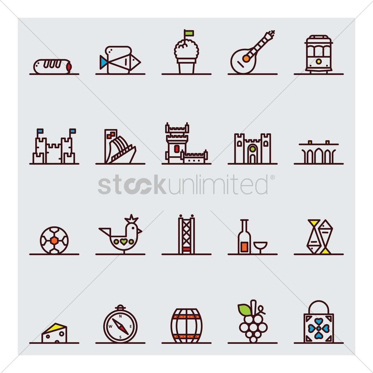 1300x1300 Portugal Icons Vector Image