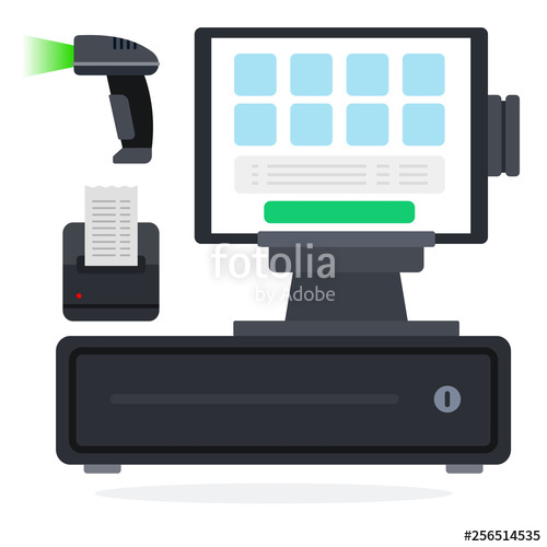 500x500 Pos System Flat Icon Vector Isolated Stock Image And Royalty Free